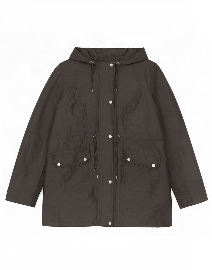 Marks & Spencer Chaqueta Parka con Capucha para Mujer UK 44 Grande Poliamida Gris