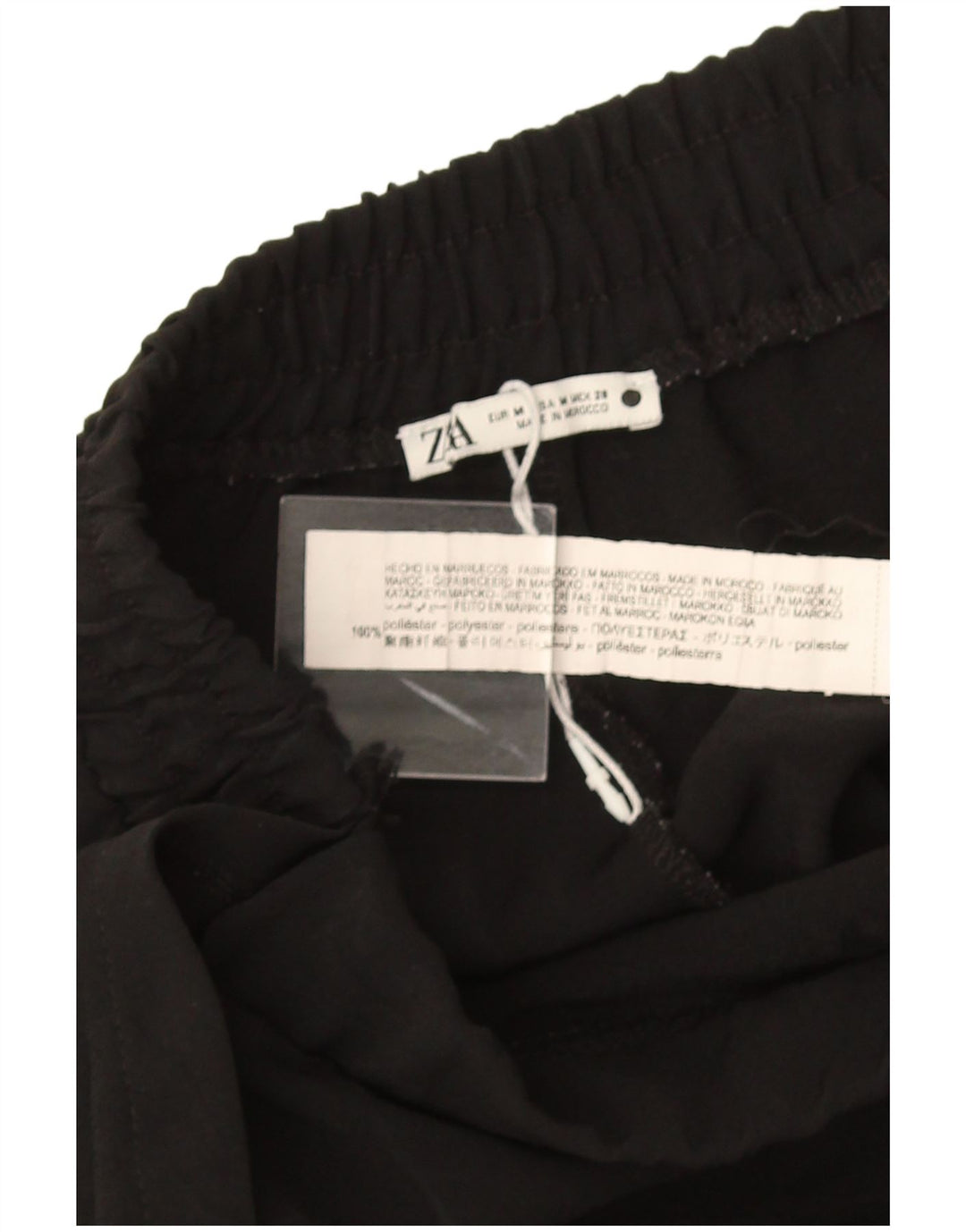 Zara Mujer Pantalón Casual Cruzado Mediano W30 L27 Poliéster Negro