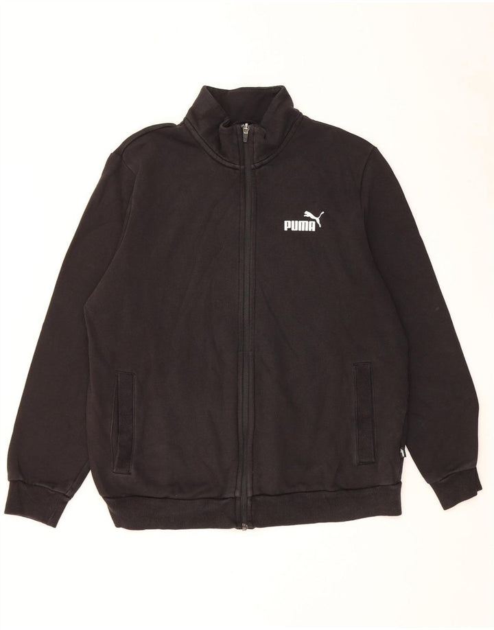 Puma - Chaqueta de chándal para hombre, talla grande, algodón negro
