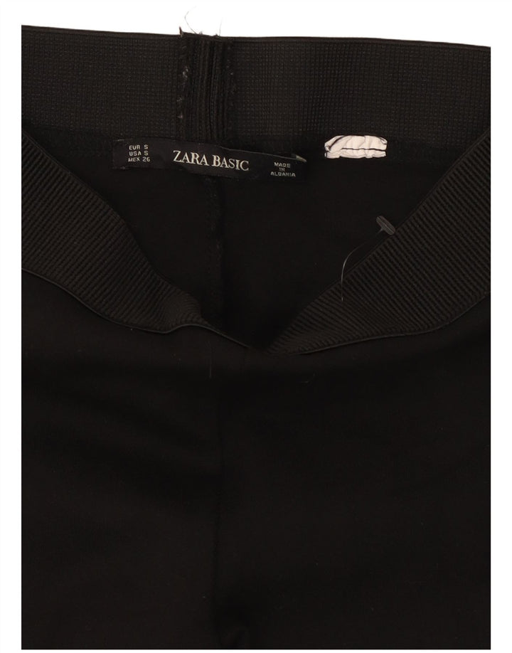 Zara Mujer Leggings Reino Unido 10 Pequeño Negro Rayas
