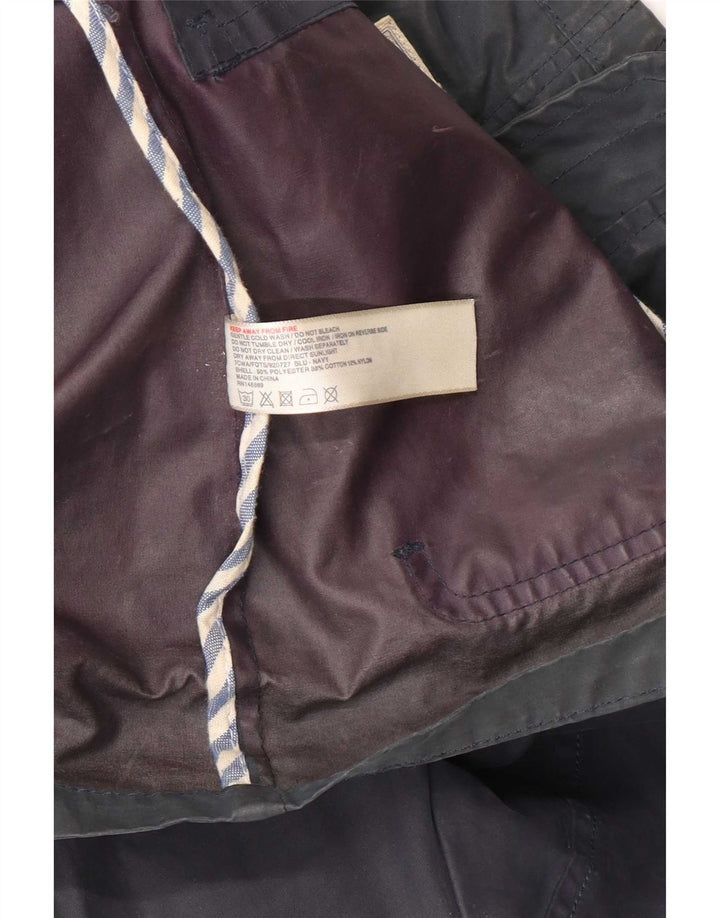 Chaqueta de algodón encerado con capucha para mujer Fat Face UK 40 Mediano Azul marino Poliéster