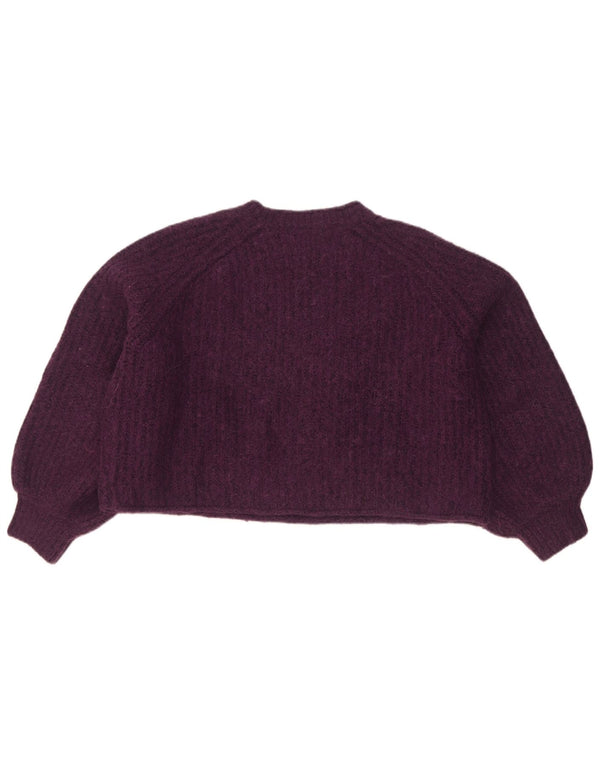 Zara Mujer Crop Oversize Cuello Alto Jersey Jersey UK 46 Grande Púrpura
