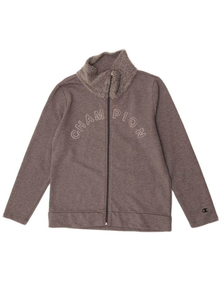 Champion Chaqueta de chándal gráfica para mujer UK 40 Algodón gris medio
