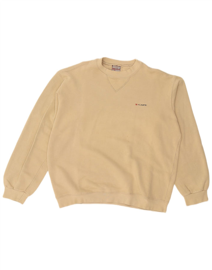 X-CAPE Hombre Sudadera Jumper Large Beige Algodón