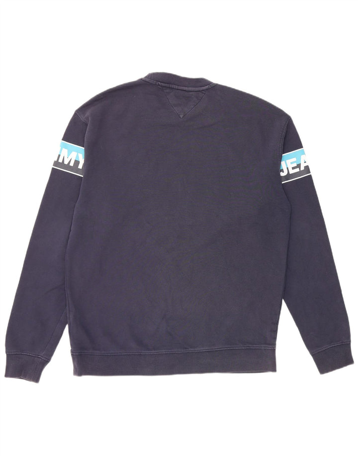 Tommy Hilfiger Hombre Sudadera Gráfica Jumper Medium Azul Marino Colorblock