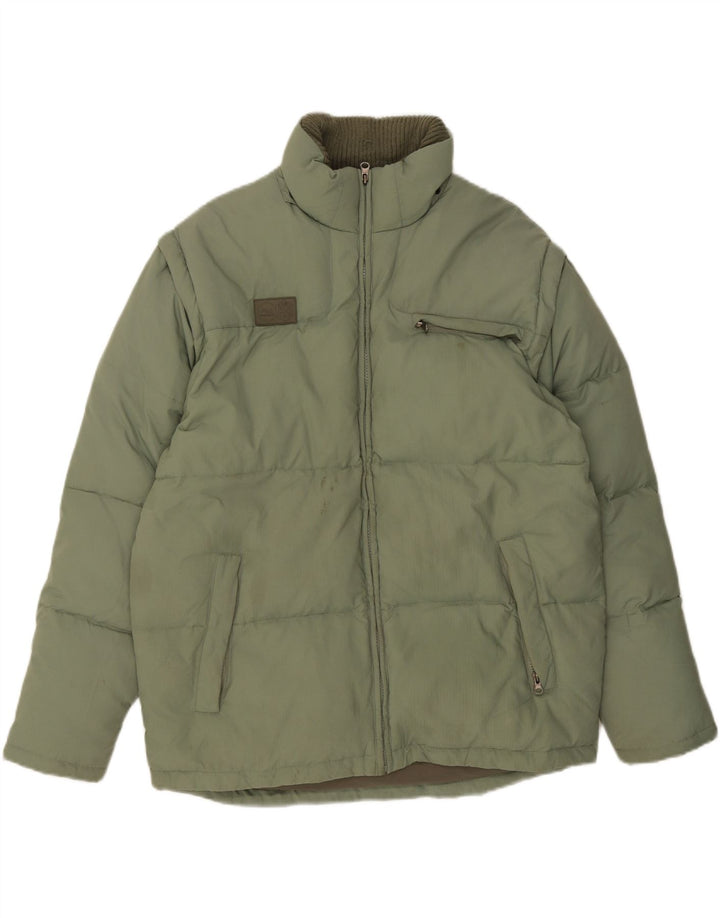 FILA Mens Padded Jacket UK 40 Large Green Polyamide