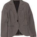 Sisley Chaqueta tipo blazer con 1 botón para mujer UK 8 Small Grey