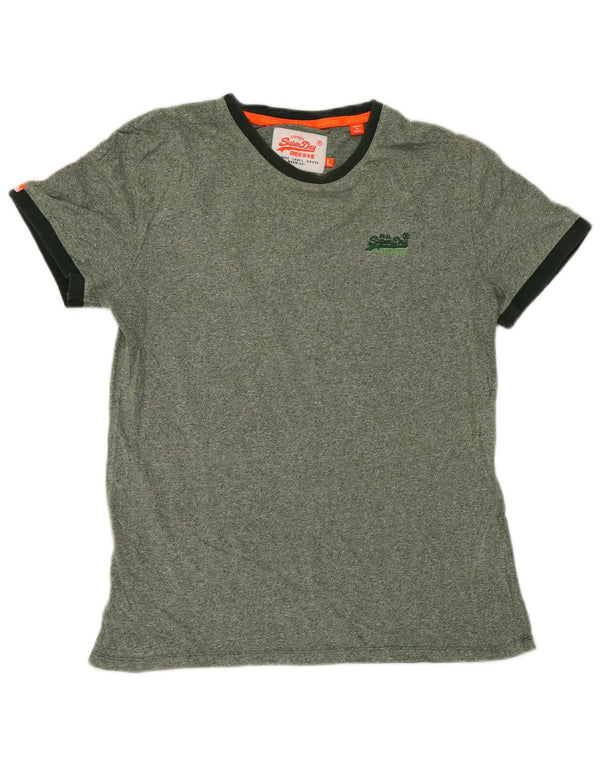 Superdry Camiseta para hombre Top Large de algodón moteado verde