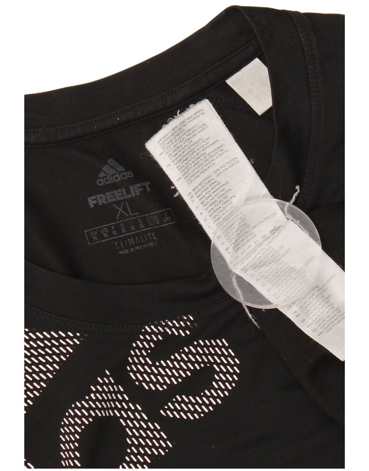 Adidas Mens Climalite Graphic Camiseta Top XL Negro Poliéster