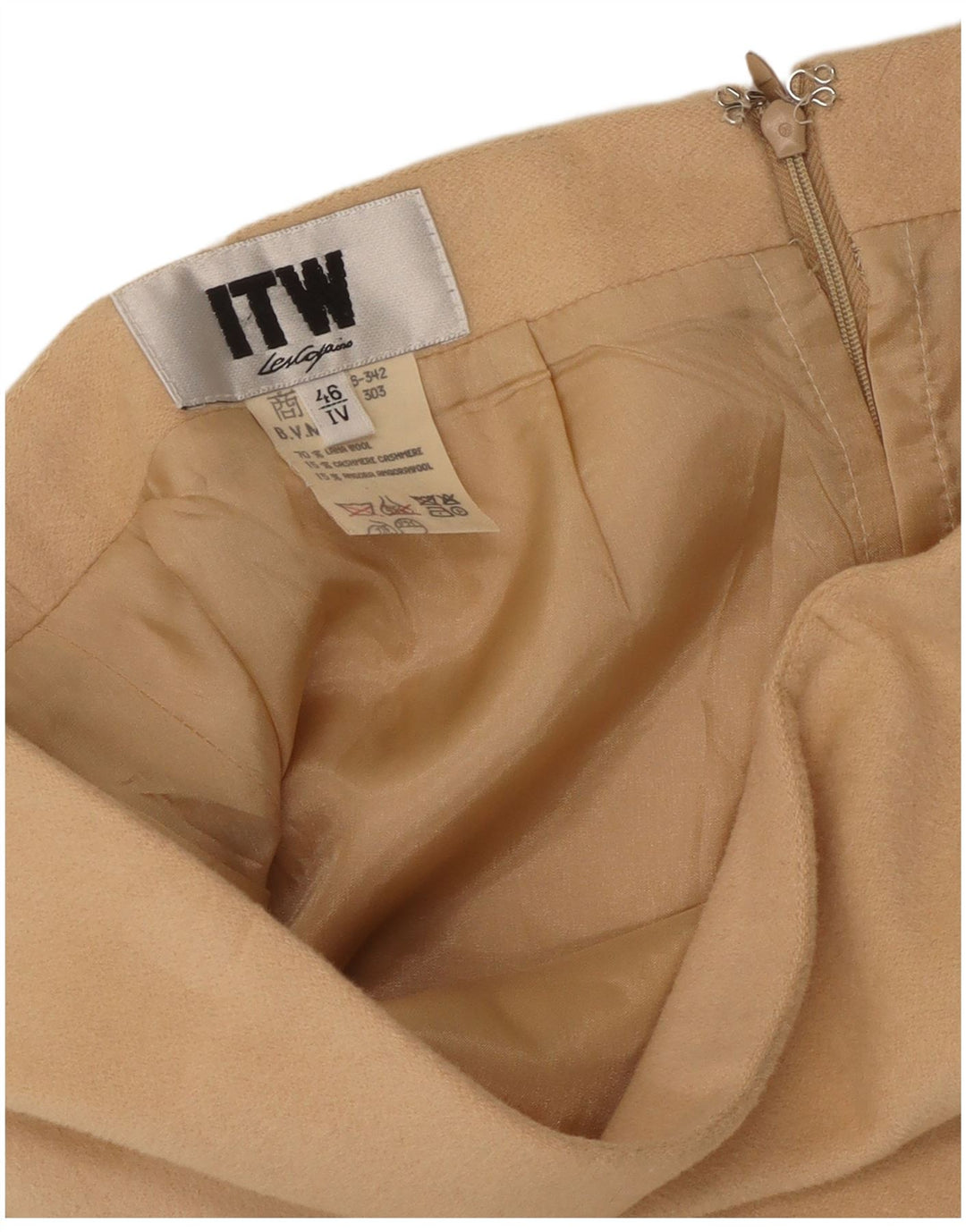 Falda lápiz para mujer Les Copains IT 46 Large W30 Lana beige