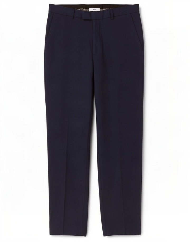 Marks & Spencer Pantalón de traje ajustado para hombre W32 L31 Poliéster azul marino