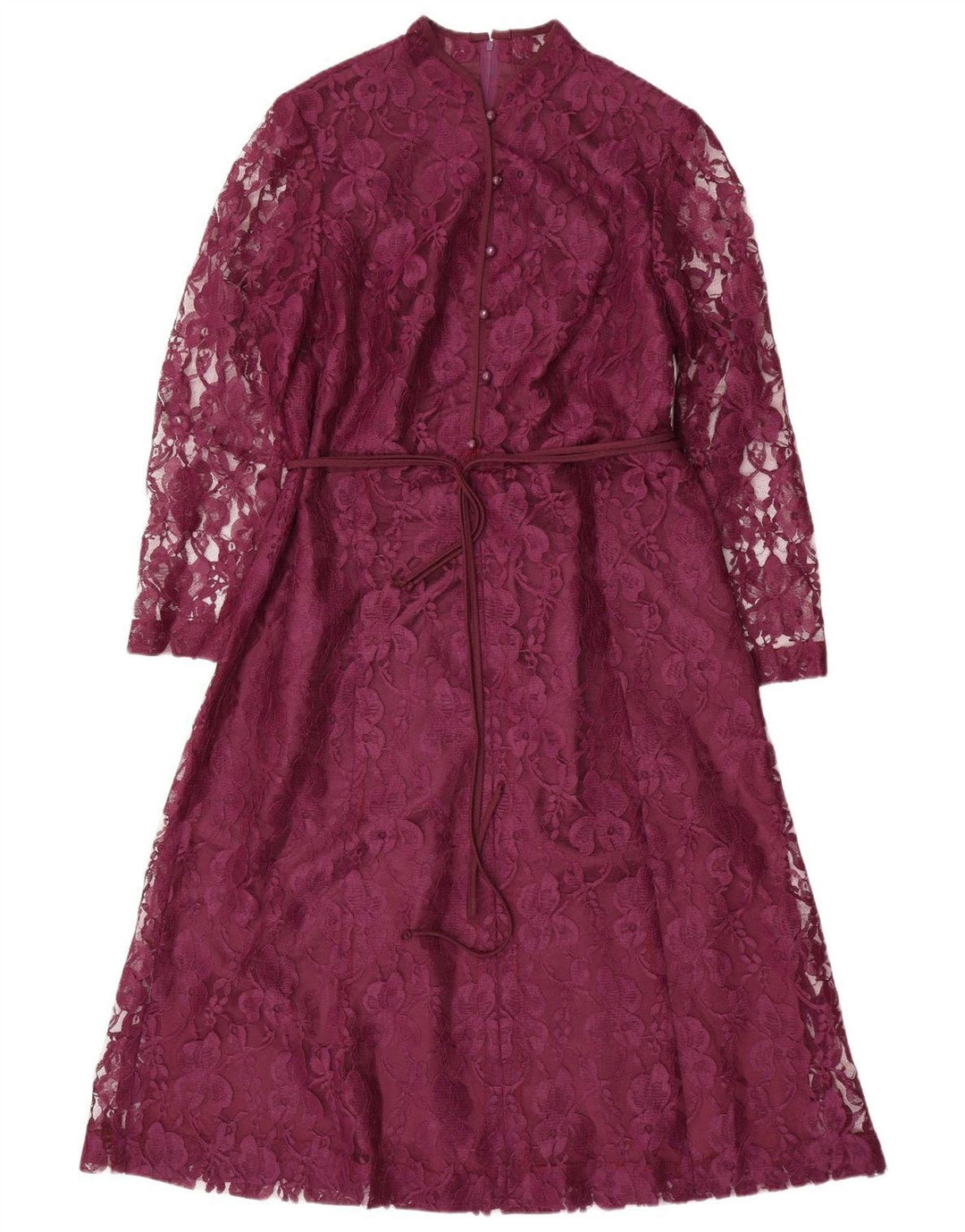 ESCO Vestido acampanado de manga larga para mujer IT 46 Poliéster floral morado grande