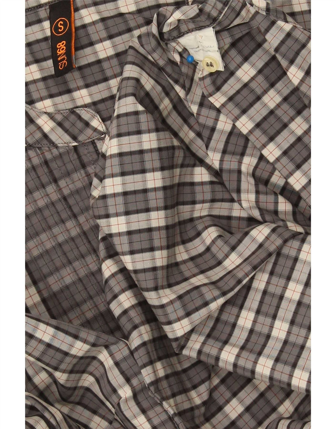 Sun68 Camisa tipo pulóver para mujer, talla 40, algodón a cuadros gris pequeño