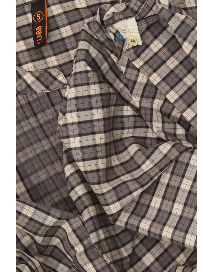 Sun68 Camisa tipo pulóver para mujer, talla 40, algodón a cuadros gris pequeño