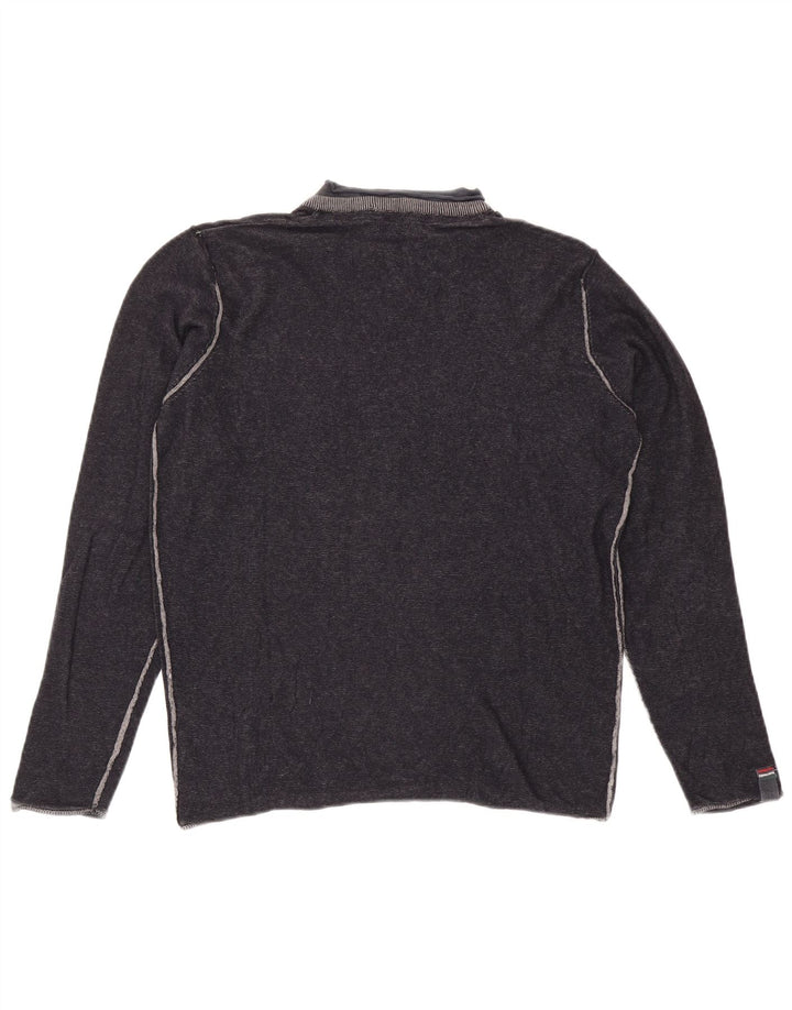 Avirex - Jersey con cuello en V para hombre, color azul marino mediano