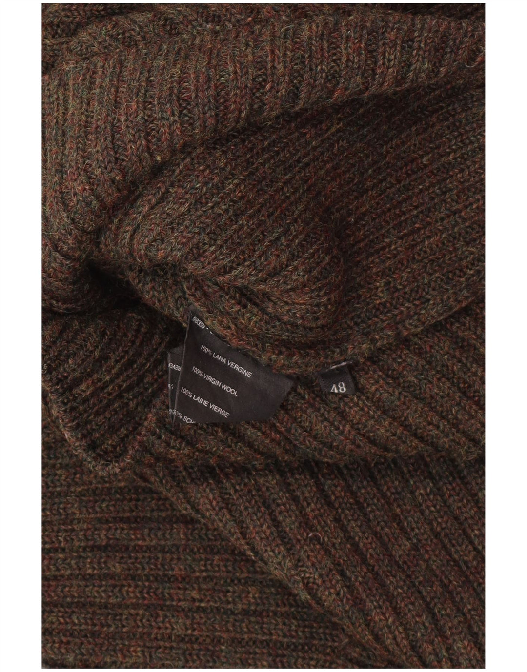 PRADA Jersey con cuello y cremallera para mujer IT 48 XL Lana virgen marrón