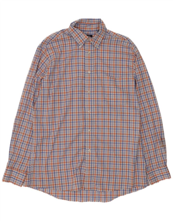 Chaps Camisa para hombre talla 16 1/2 algodón a cuadros azul grande