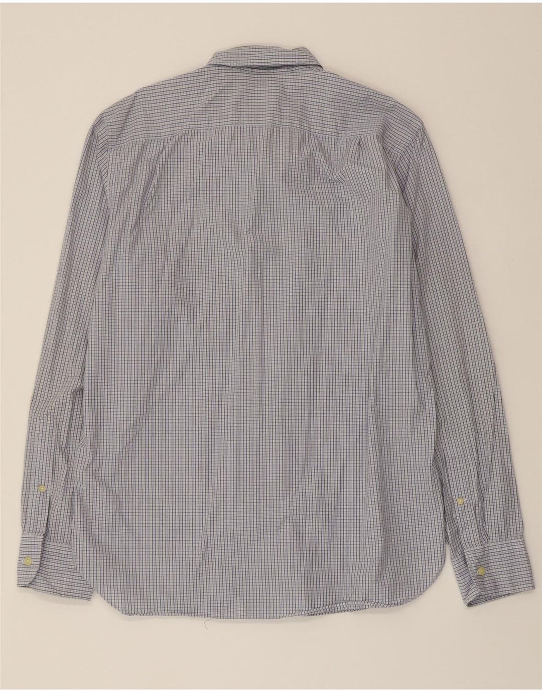 J. CREW Mens Short Sleeve Shirt Medium Blue Check Cotton Vintage J. Crew and Second-Hand J. Crew from Messina Hembry 
