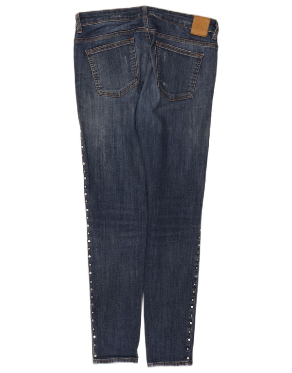 Zara Jeans Ajustados Desgastados para Mujer EU 40 Medium W30 L29 Azul