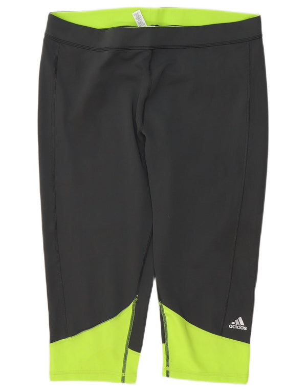 ADIDAS Climalite Capri Leggings Mujer UK 20/22 XL Gris Colorblock