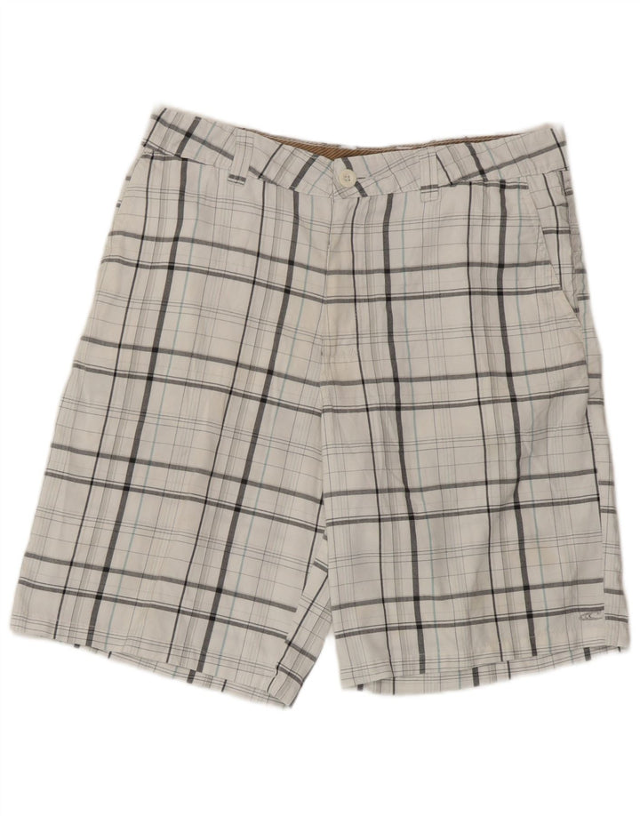 O'Neill Pantalones cortos chinos para hombre W33 Poliéster a cuadros blancos medianos