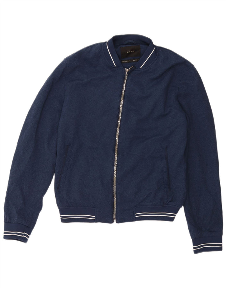 ZARA Chaqueta Bomber Hombre UK 38 Medium Azul Marino
