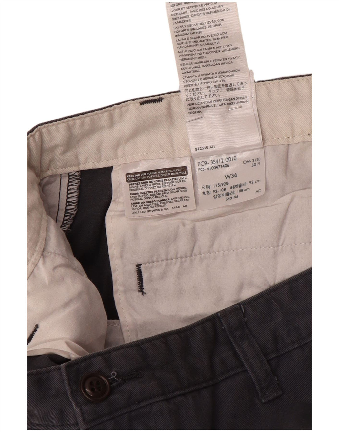 Dockers Pantalones cortos chinos para hombre W36 Algodón gris grande