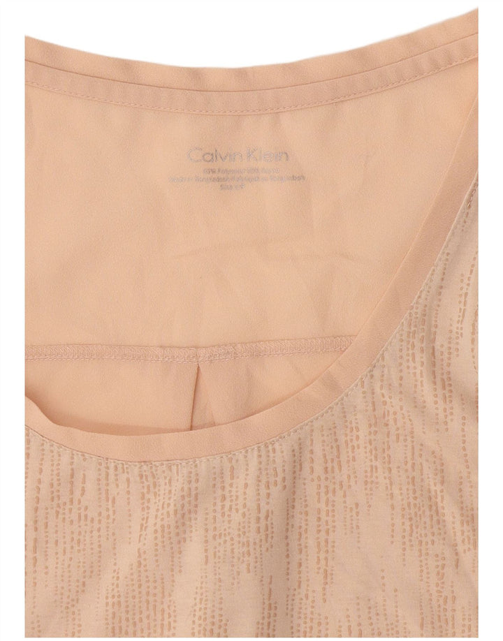 Calvin Klein Top sin mangas para mujer UK 10 Poliéster con lunares rosas pequeños