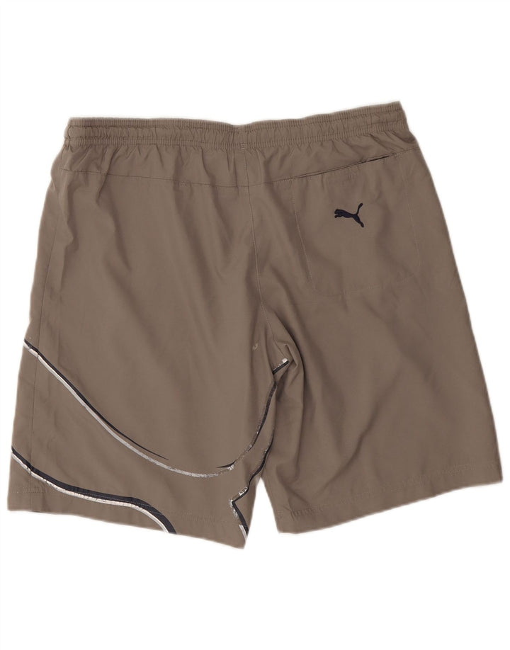 Pantalones cortos deportivos con gráficos Puma en marrón medio para hombre