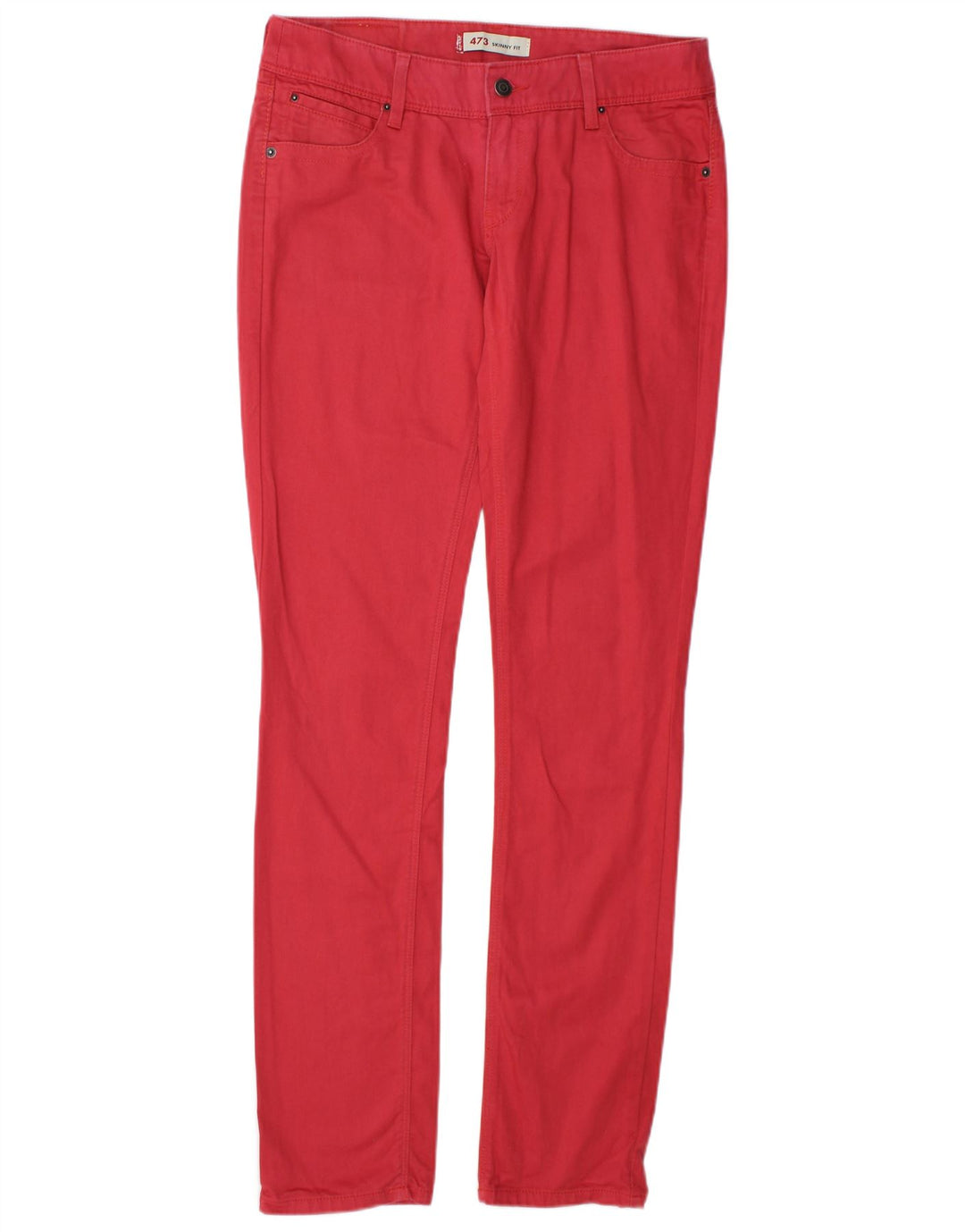 LEVI'S Mujer 473 Skinny Casual Pantalones W31 L34 Algodón Rojo