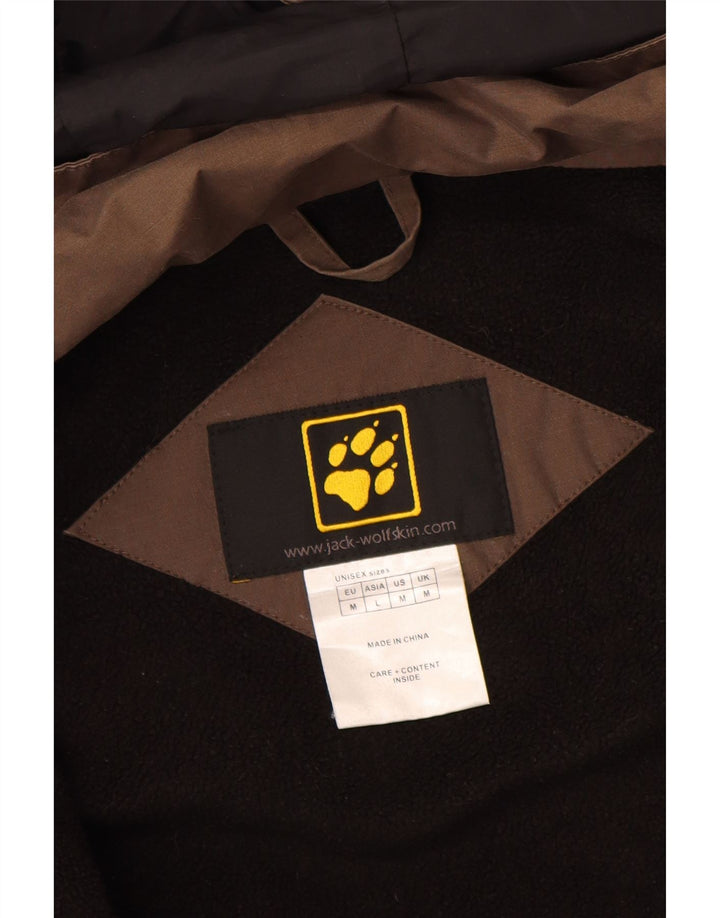Jack Wolfskin Chaqueta cortavientos con capucha para hombre UK 38 Marrón medio Colorblock