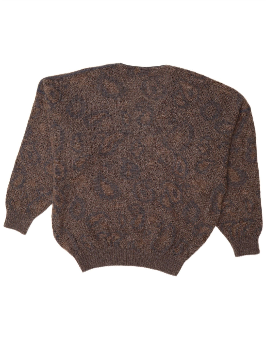 MARCCAIN Jersey Hombre con Cuello en V XL Lana Geométrica Marrón