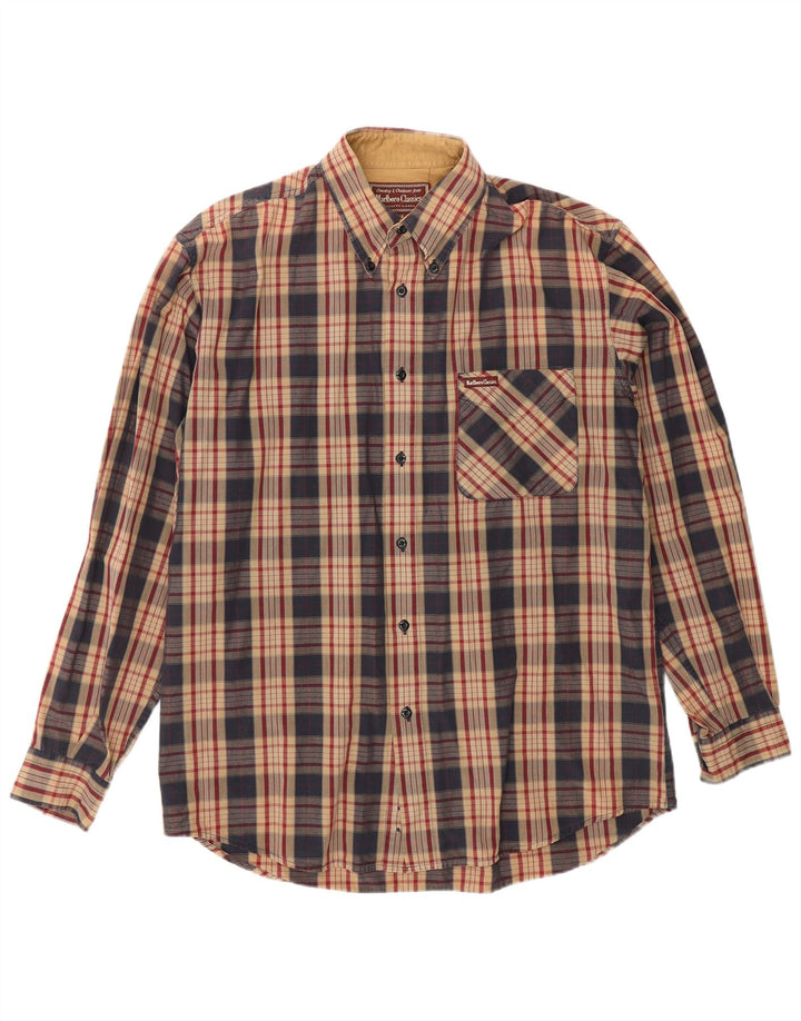 MARLBORO CLASSICS Camisa de franela para hombre Algodón a cuadros marrón grande