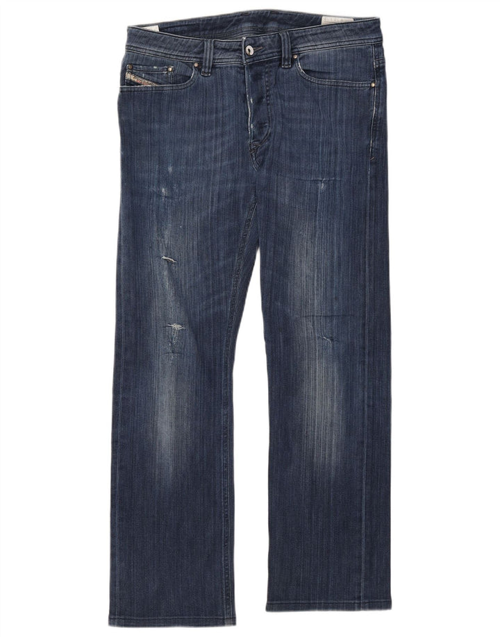 DIESEL Vaqueros rectos desgastados Viker para hombre W33 L32 Algodón azul