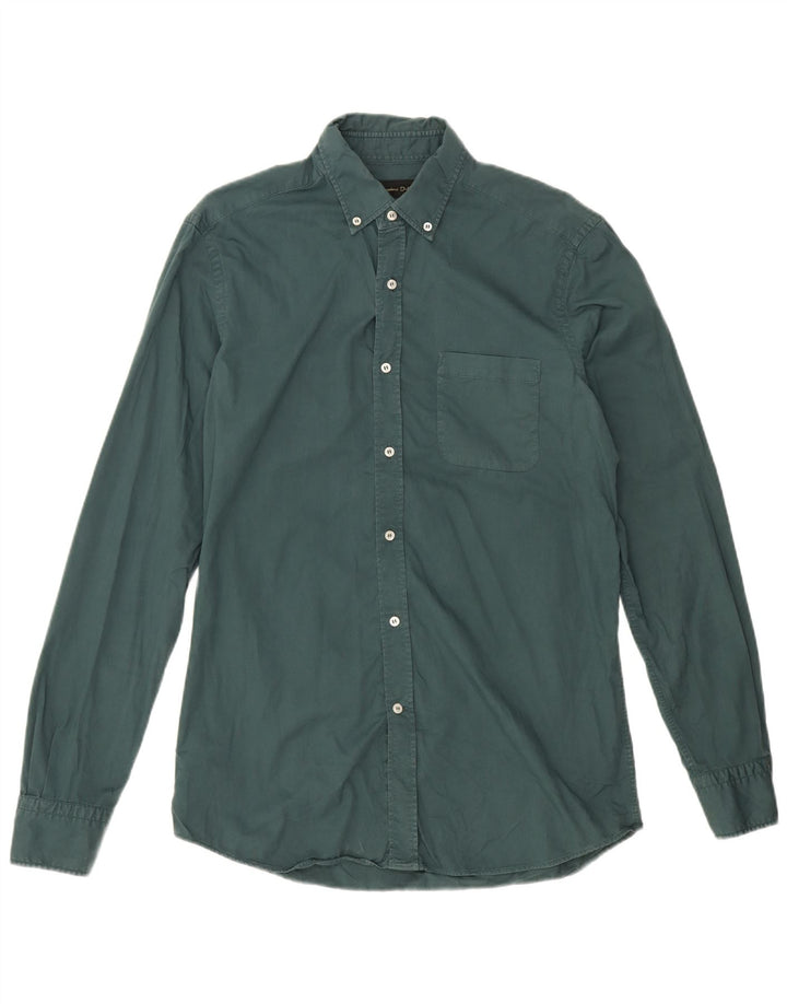Camisa Massimo Dutti Hombre Algodón Verde Medio