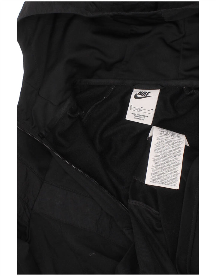 NIKE Sudadera con capucha y cremallera para niñas 10-11 años Mediana Negro Poliéster