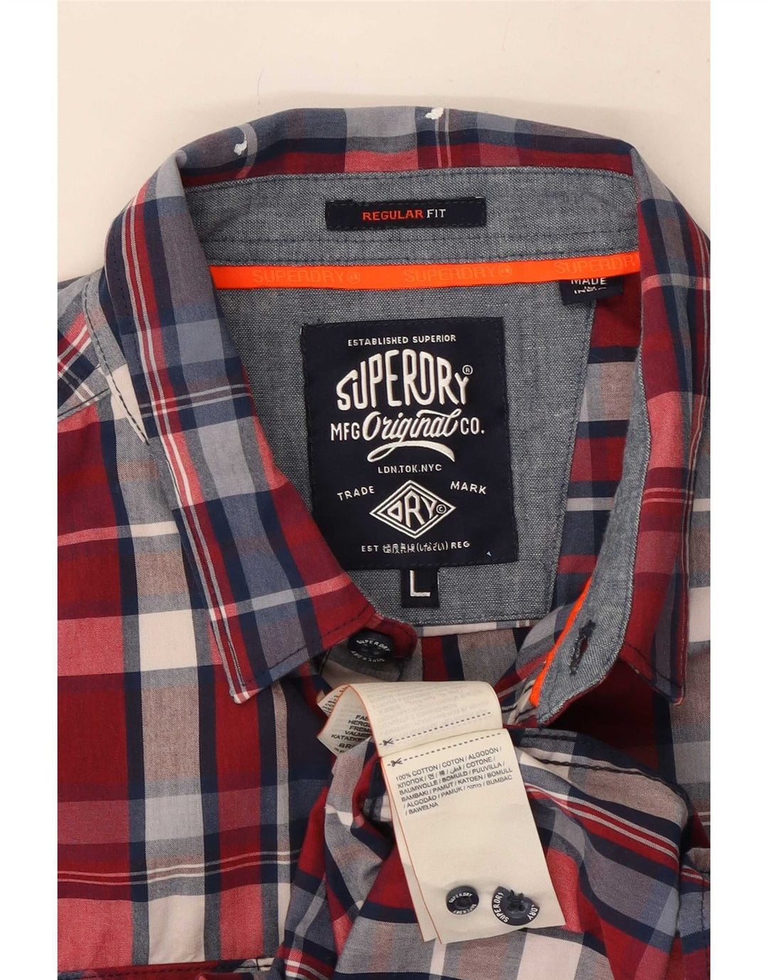 Camisa Superdry De Corte Regular Para Hombre De Algodón Con Cuadros Rojos Grandes