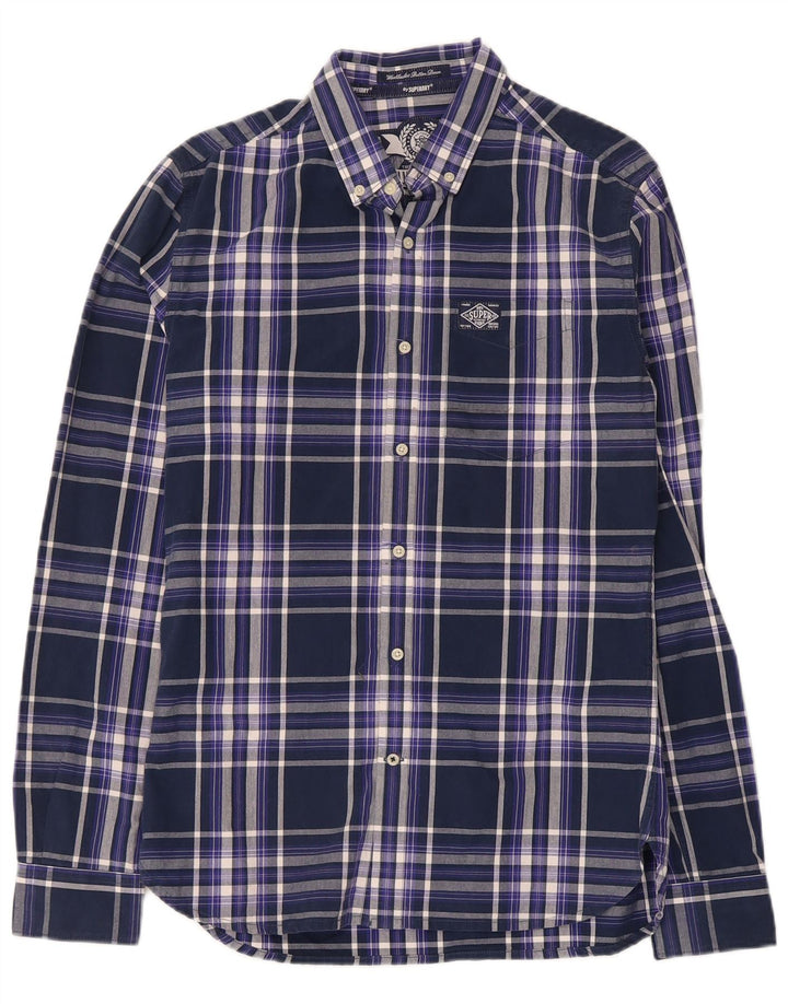 Camisa Superdry Para Hombre De Algodón A Cuadros Azul Marino Pequeño