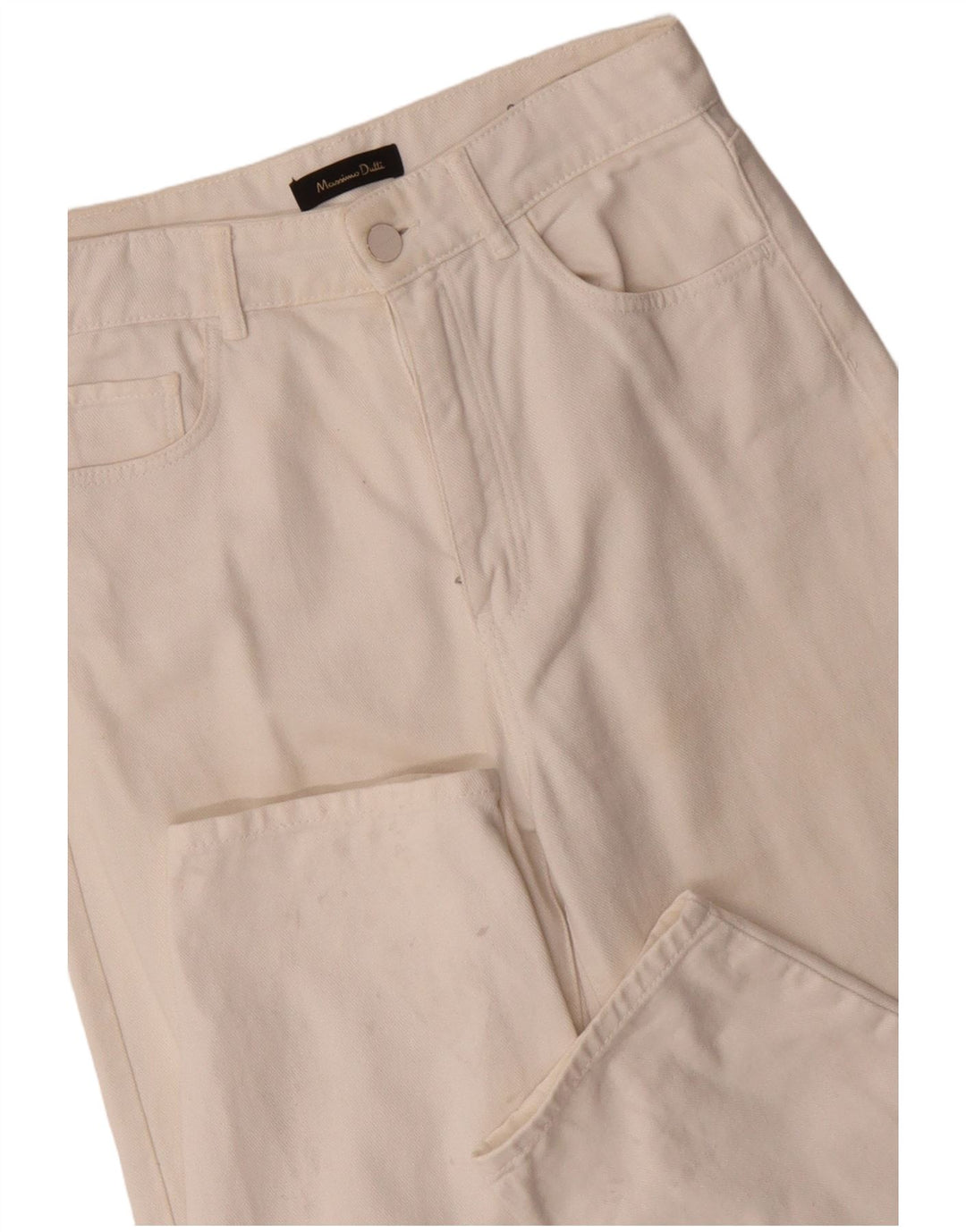 MASSIMO DUTTI Vaqueros cónicos de cintura alta para mujer EU 36 XS W26 L28 Blanco