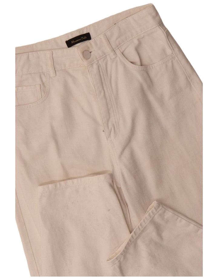 MASSIMO DUTTI Vaqueros cónicos de cintura alta para mujer EU 36 XS W26 L28 Blanco