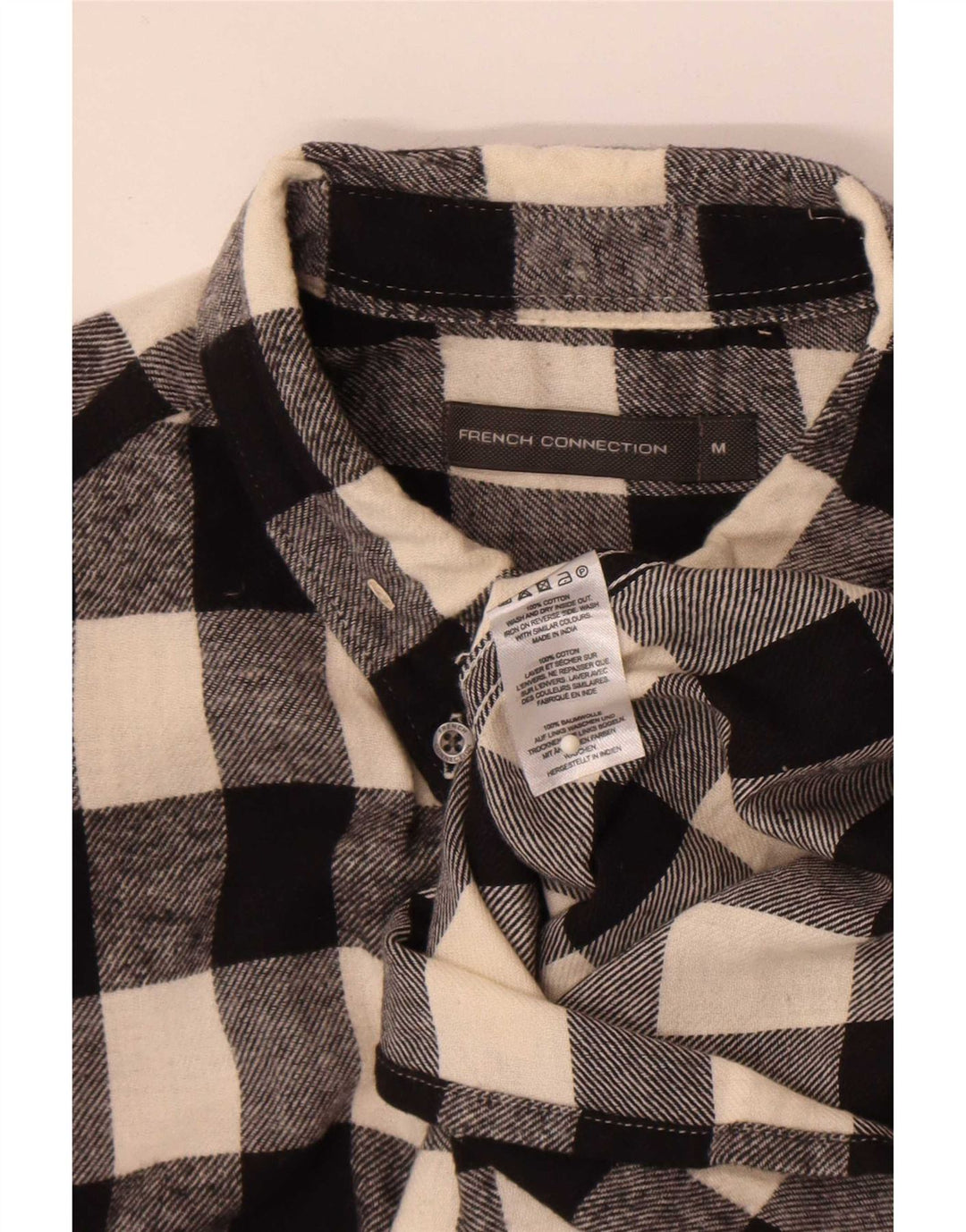 Camisa de franela para hombre de French Connection de algodón a cuadros en color negro mediano