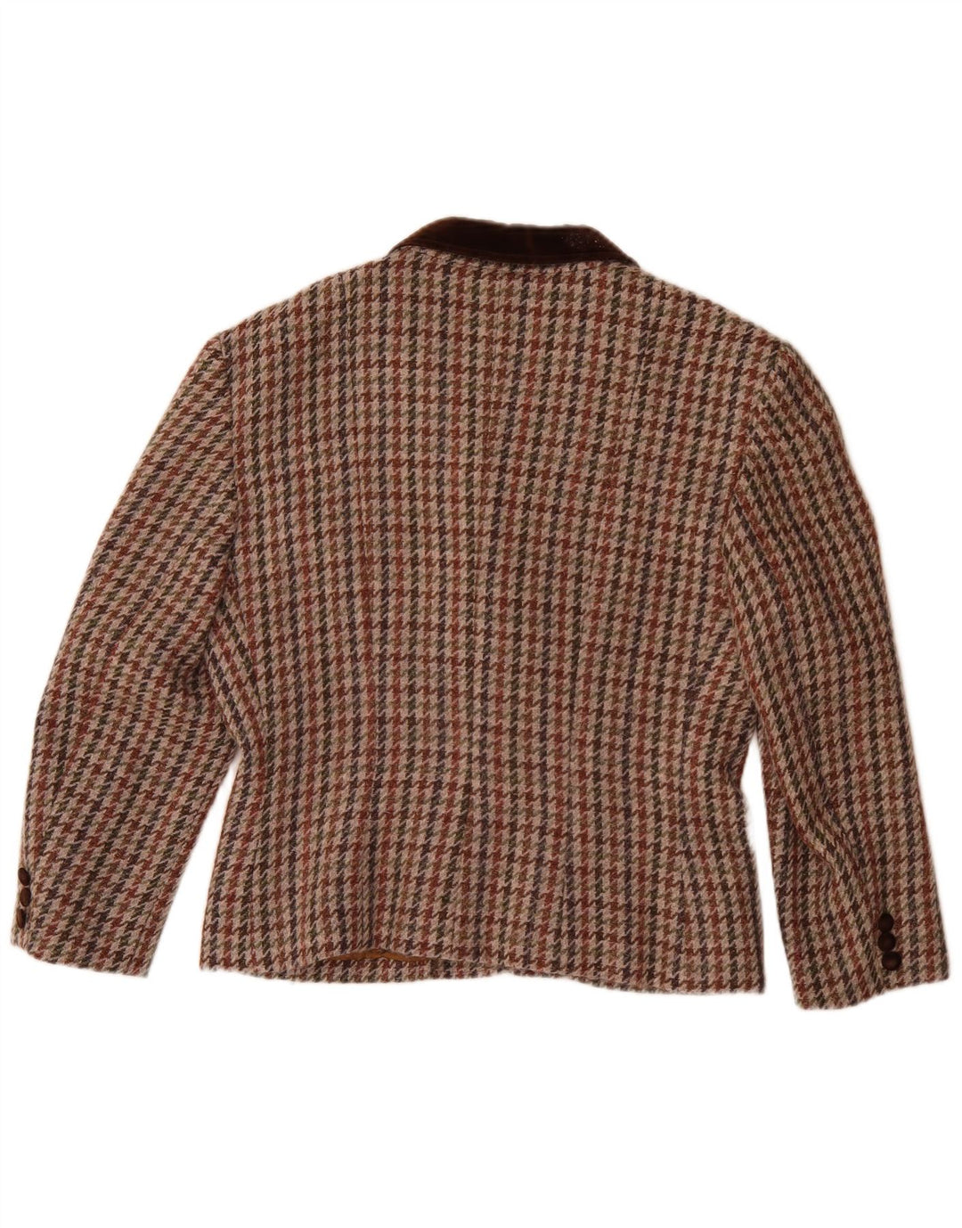 Vintage mujer 5 botones Blazer chaqueta IT 46 grande multicolor Houndstooth