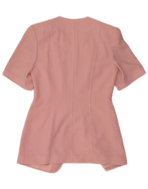 Vintage mujer manga corta 5 botones Blazer chaqueta EU 40 rosa medio