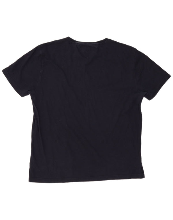 TOMMY HILFIGER Camiseta gráfica ajustada para hombre Top 2XL Algodón azul marino