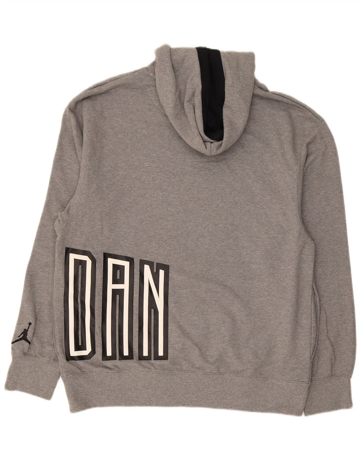Jordan - Sudadera con capucha gráfica para hombre, talla grande, algodón gris
