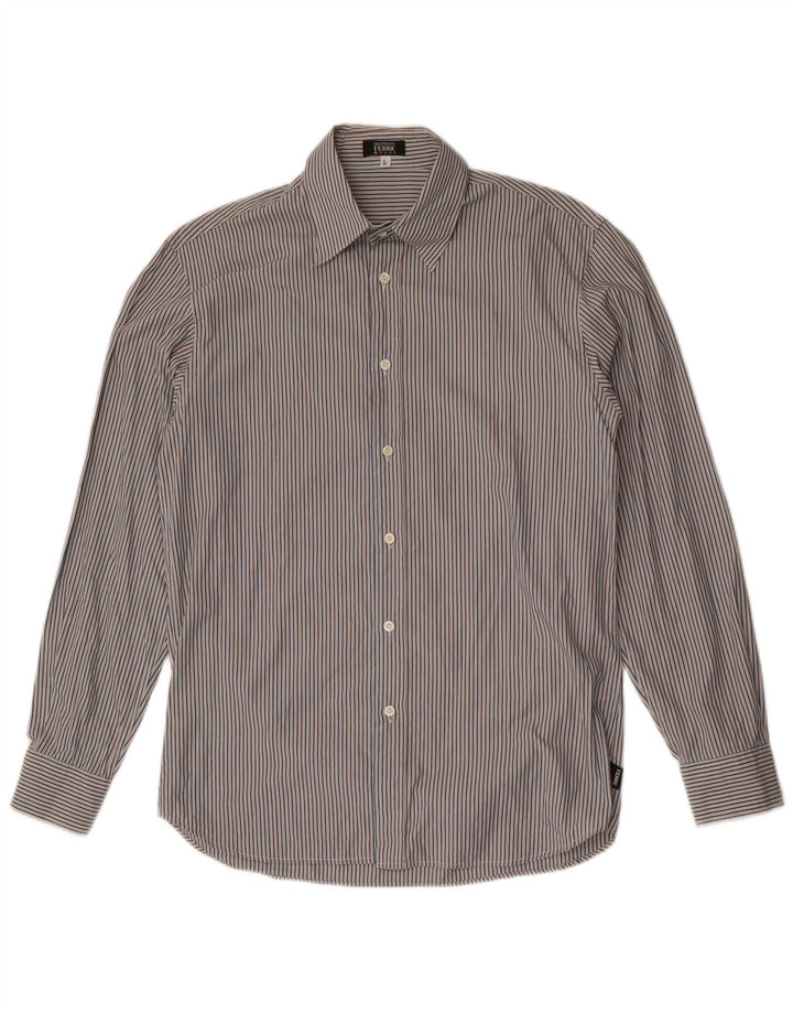 Gianfranco Ferre Camisa de hombre grande a rayas multicolor