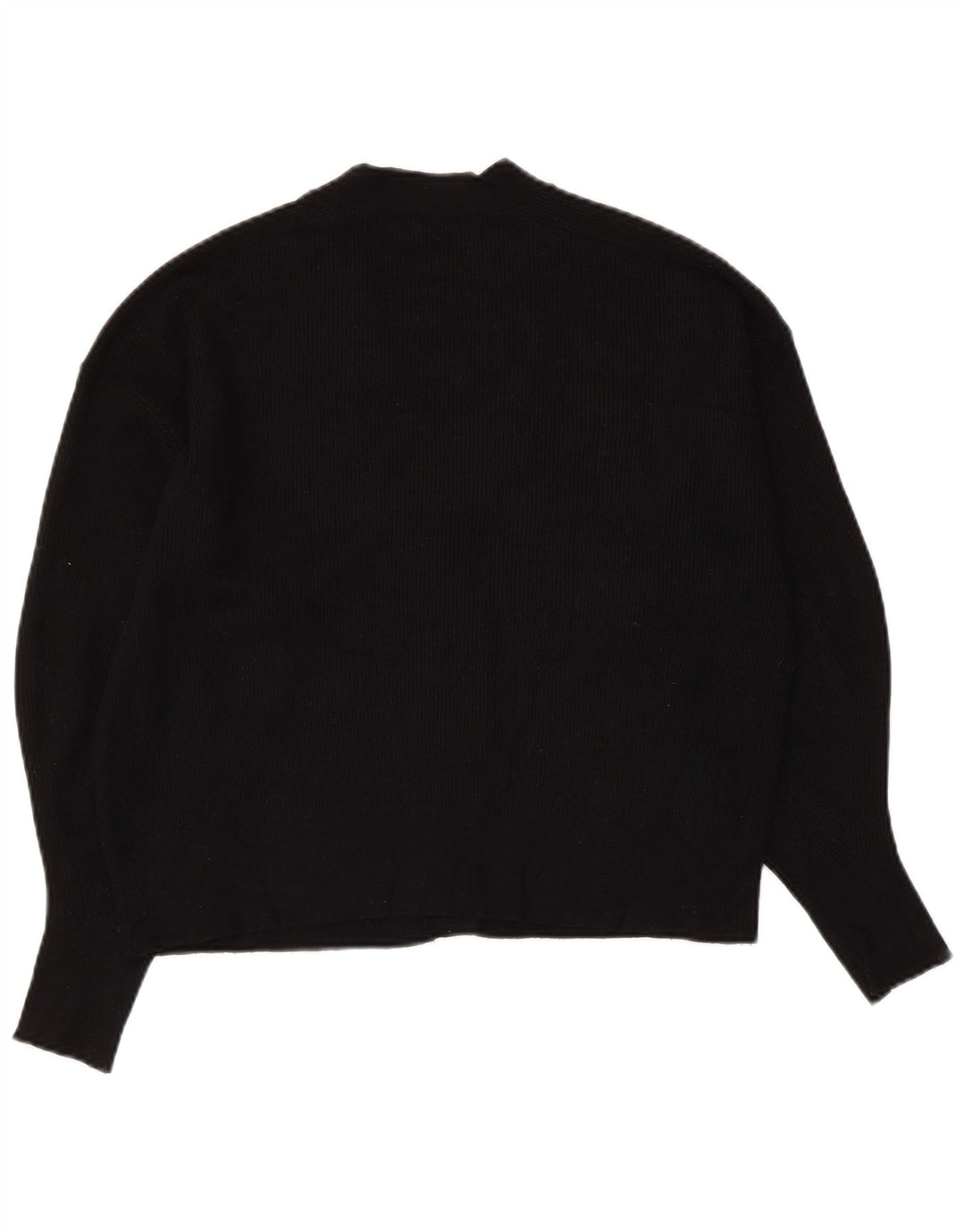 ZARA Mujer Crop Cardigan Sweater UK 44 Medium Viscosa Negra
