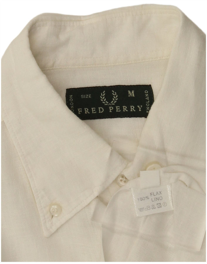 Camisa Fred Perry Hombre Manga Corta Medium White Linen