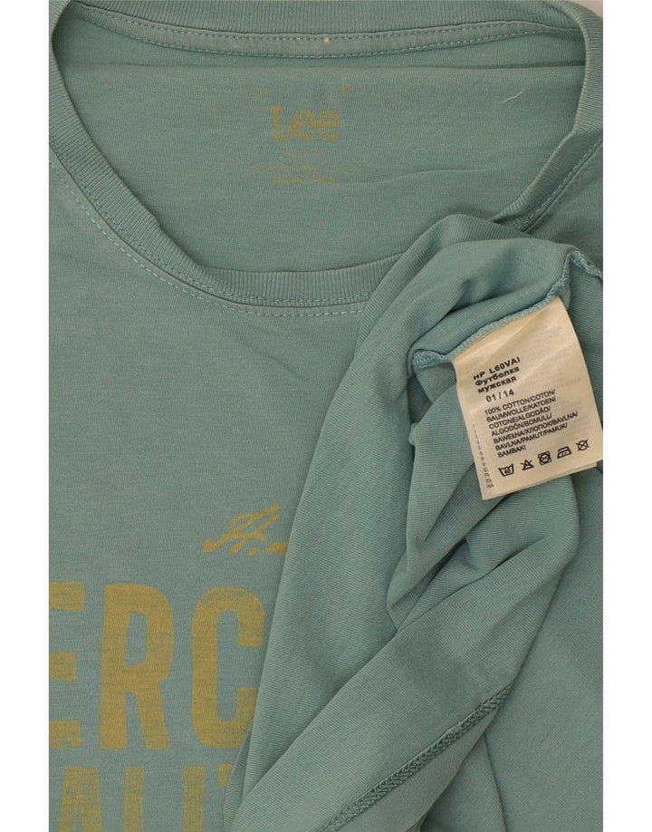 Camiseta con gráfico Lee para hombre Top de algodón turquesa medio
