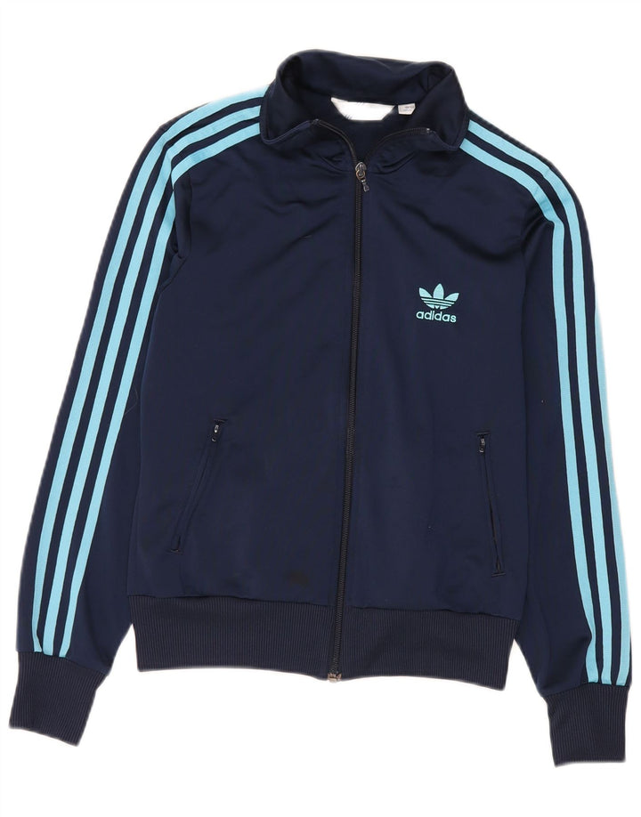 Adidas Chaqueta superior de chándal gráfico para mujer EU 38 Mediano Azul marino Poliéster